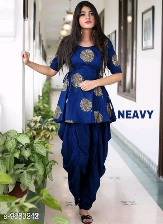 Women Rayon Printed Short Kurti With Palazzos uploaded by Number one product  on 5/10/2021