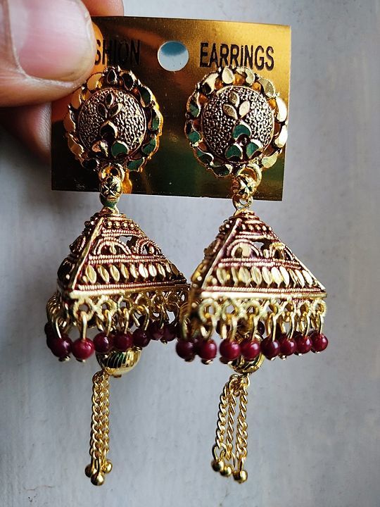 Traditional Triangle Jhuma Oxidized Earrings uploaded by business on 8/2/2020