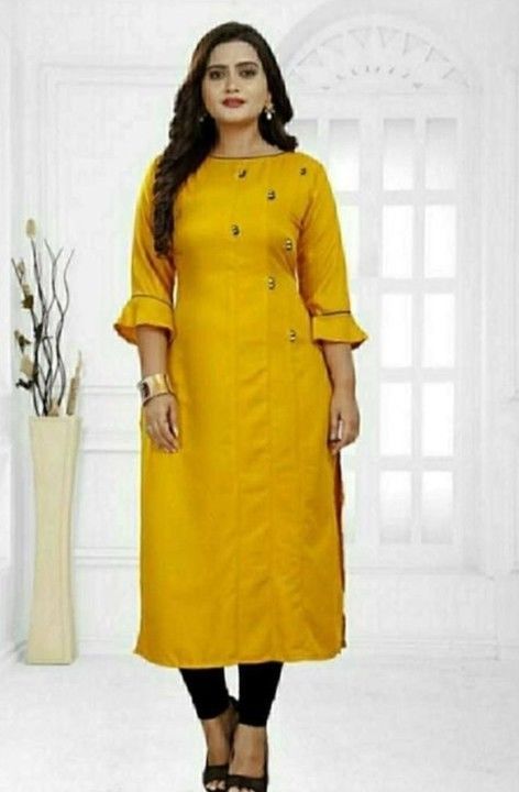 Women Rayon Straight Solid Mustard Kurti

Fabric: Rayon uploaded by JaymalaSareeSangam on 5/10/2021