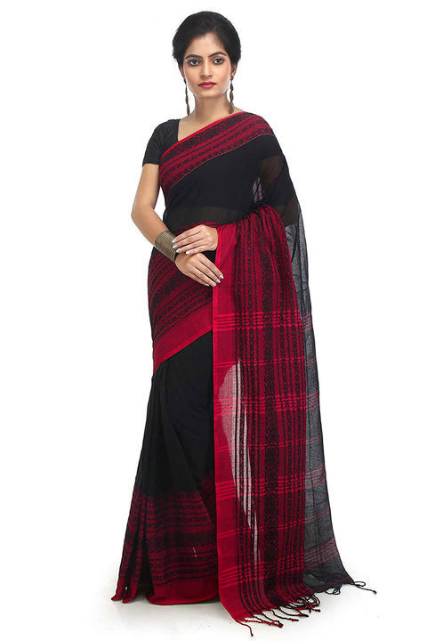 Cotton Begampuri Saree Black and Red uploaded by KAKALI ENTERPRISE on 5/10/2021