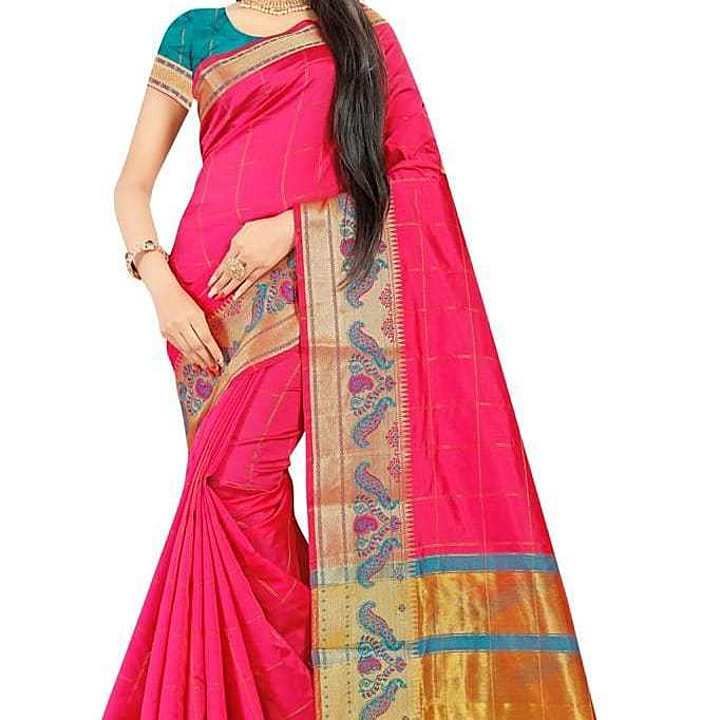 Post image Hey! Checkout my new collection called Paithani silk jacquard finish saree.