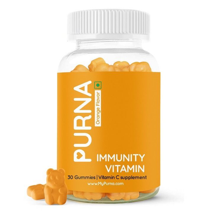 Purna Gummies Immunity and Bright skin Vitamin C Orange Gummies for Adults & Kids, 30 Day Pack uploaded by Nector Foods Private Limited on 5/11/2021