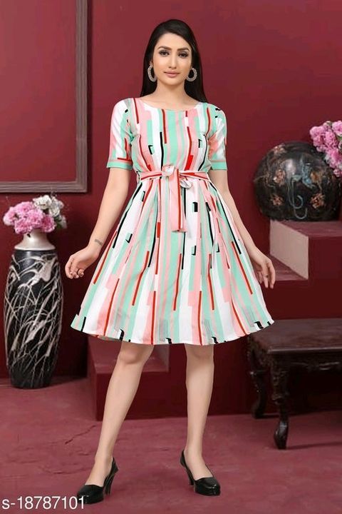 Trendy New Desgine Western Dress With Belt uploaded by Viyona online shop on 5/11/2021