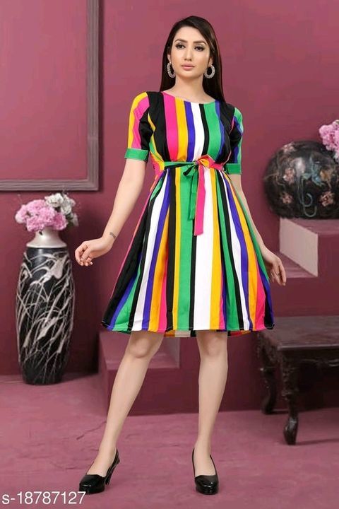 Trendy New Desgine Western Dress With Belt uploaded by business on 5/11/2021