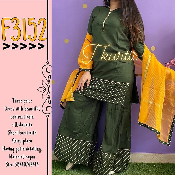 Three piece ready to wear Kurta, Shara and Dupataa set... uploaded by Amlourz Fashion on 5/22/2020