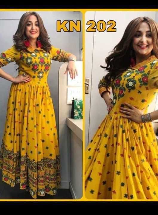 🍀🍀Yellow collar 🍀🍀

👉Fabric - Rayon 
👉Printed frok style kurti 
👉Size - M.L only 
 uploaded by business on 5/12/2021
