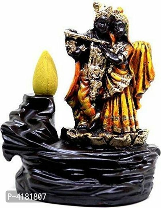 Radha Krishna Incense Holder Smoke Backflow Cone, Decorative Showpiece with 10 Colorful Dhoop Cones  uploaded by business on 5/12/2021