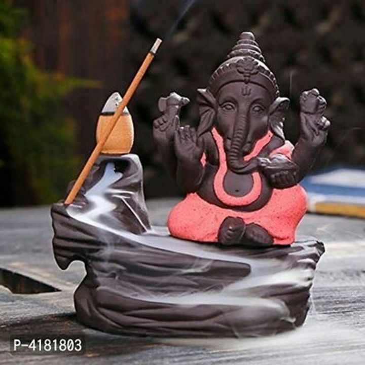 Ganesha Emblem Auspicious and Success Cone Backflow Fountain Polyresin Incense Burner with 10 Backfl uploaded by Rupali Shop on 5/12/2021