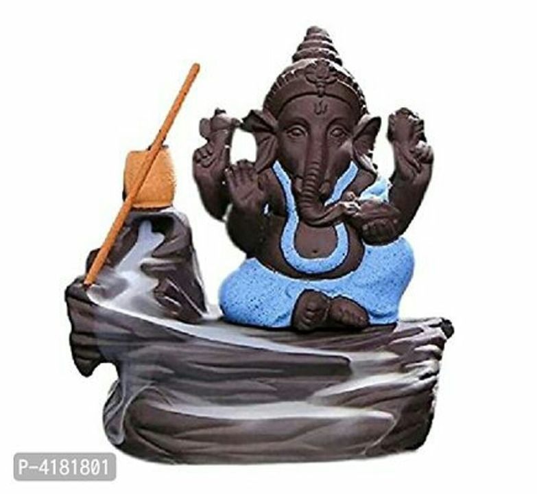 Lord Bal Ganesha Smoke Fountain Polyresin Incense Burner with 10 Backflow Scented Cone Incense (Blue uploaded by Rupali Shop on 5/12/2021