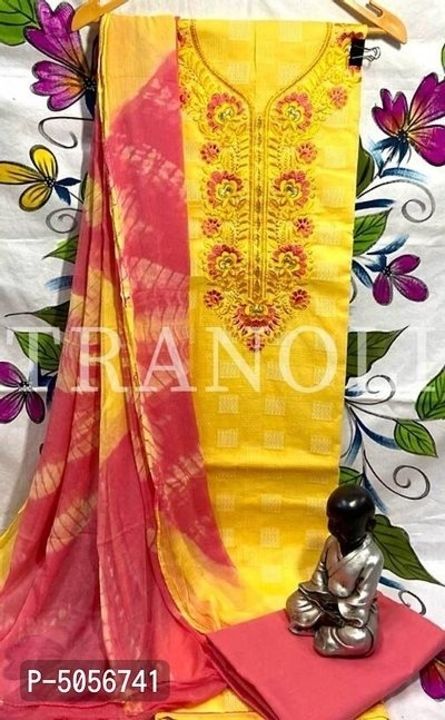 Tranoli Cotton Jacquard Embroidered Dress Material with Dupatta uploaded by Surya products on 5/12/2021
