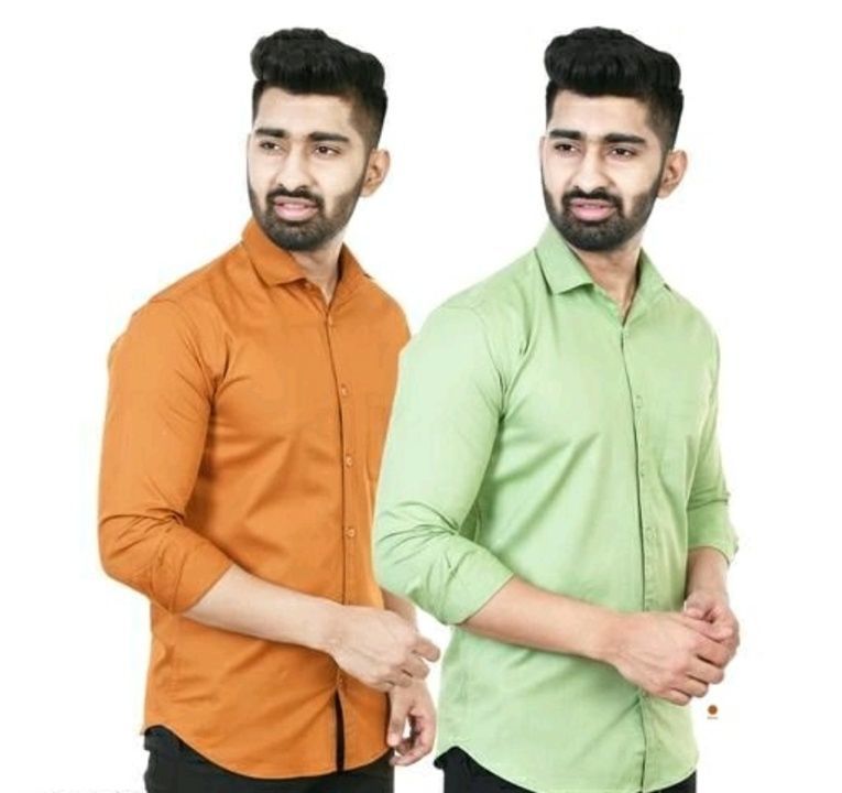 Post image Catalog Name:*Elite Modern Men's Shirts Combo*
Fabric: Cotton Blend
Sleeve Length: Long Sleeves
Pattern: Solid
Multipack: 2
Sizes:
XL (Chest Size: 42 in, Length Size: 31 in) 
L (Chest Size: 40 in, Length Size: 30 in) 
M (Chest Size: 38 in, Length Size: 29 in) 
XXL (Chest Size: 44 in, Length Size: 32 in) 


Design: 5
Easy Returns Available In Case Of Any Issue