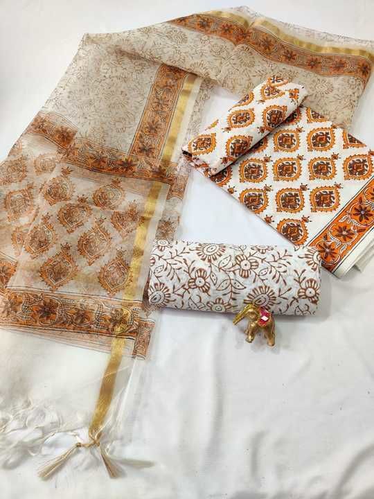 *Beautiful collection in organza dupattaa Suits🌻*

Hand block printed 💯% cotton suits with organza uploaded by Disha's HandBlock Print on 5/13/2021
