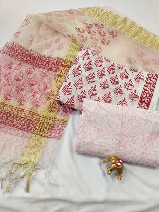 *Beautiful collection in organza dupattaa Suits🌻*

Hand block printed 💯% cotton suits with organza uploaded by business on 5/13/2021