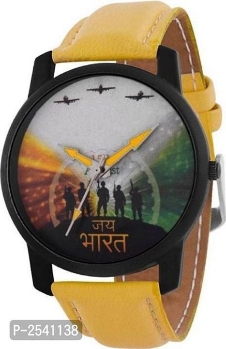 Stylish Designer Attractive  Men Watch

 Color:  Yellow

 Type:  Analog

 Strap Material:  Synthetic uploaded by ALLIBABA MART on 5/13/2021