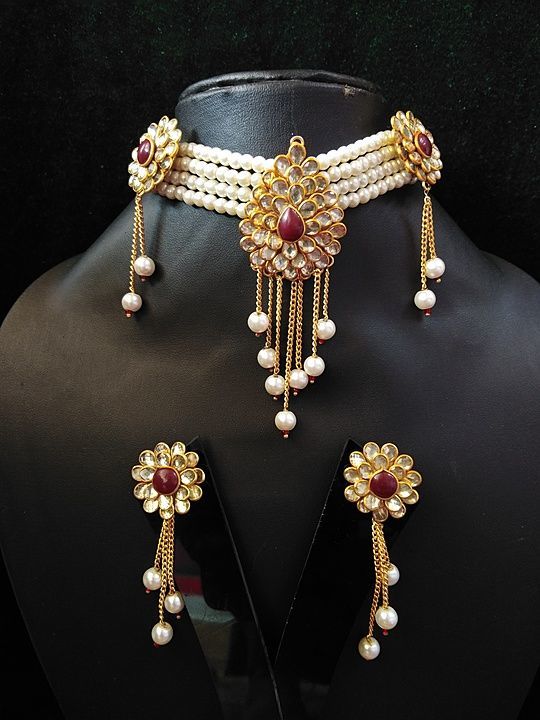 Kundan Moti chik set uploaded by Jai Bhavani imitation jewellery  on 8/3/2020