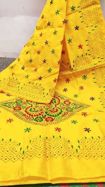Kantha stitch silk saree uploaded by business on 5/13/2021