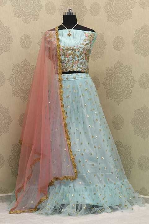 Net silk embroidery lehenga uploaded by Just Royal touch on 8/3/2020