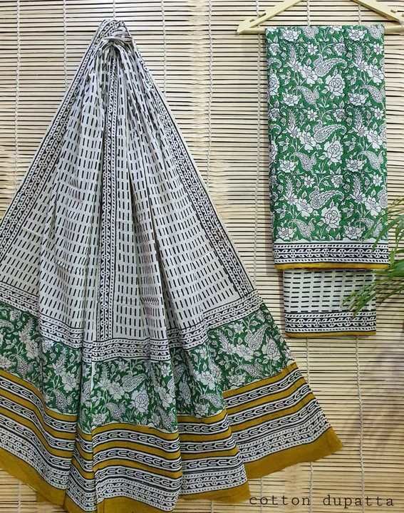 Cotton suits uploaded by Hand block printed sarees on 5/13/2021
