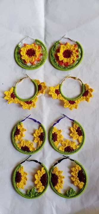Crochet hoop earrings  uploaded by Hoichoi creation on 5/14/2021
