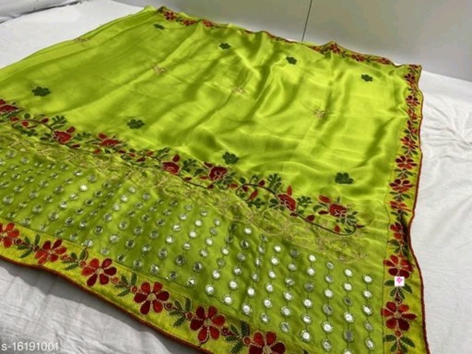 Women's party Embroidered Chiffon Sarees uploaded by business on 5/14/2021