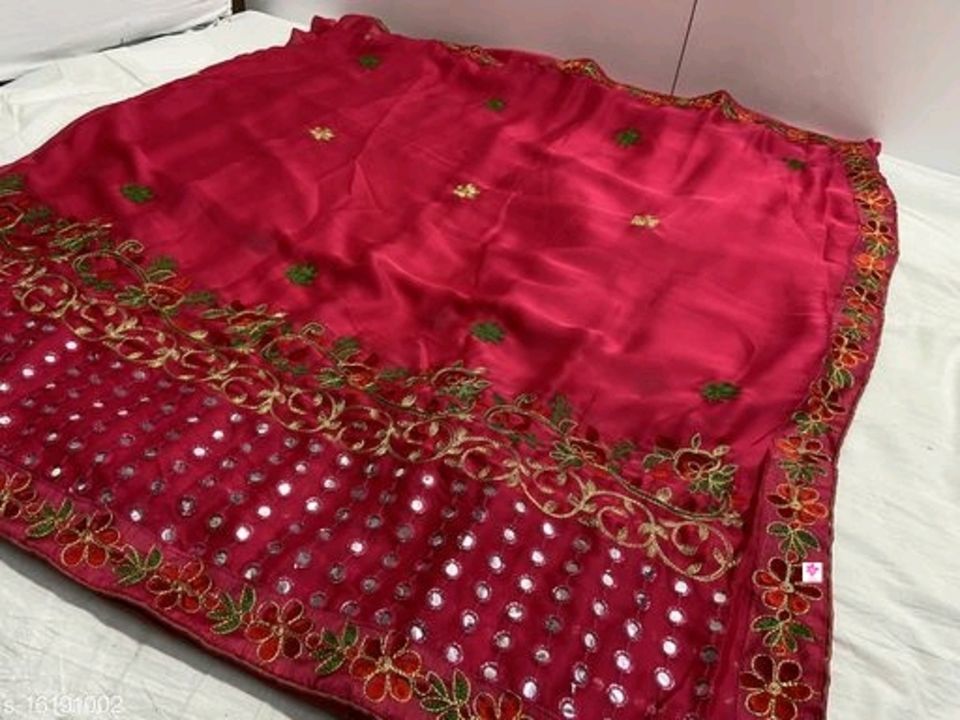 Women's party Embroidered Chiffon Sarees uploaded by business on 5/14/2021