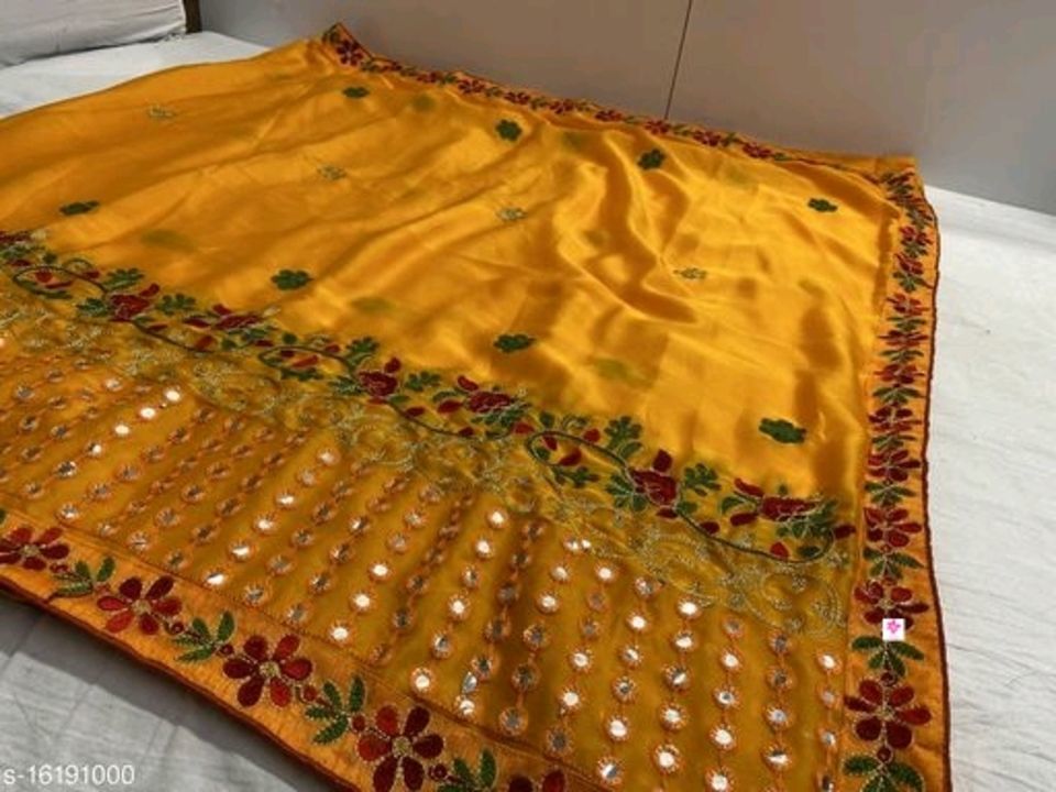Women's party Embroidered Chiffon Sarees uploaded by Amardeep on 5/14/2021