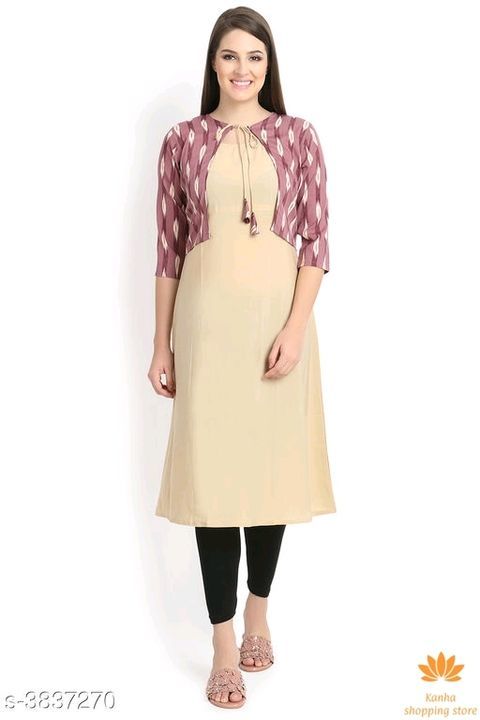 Printed crepe kurtis uploaded by business on 5/14/2021