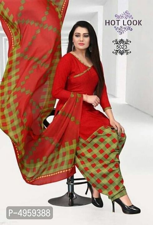 Beautiful Crepe dress material with dupatta uploaded by business on 5/15/2021