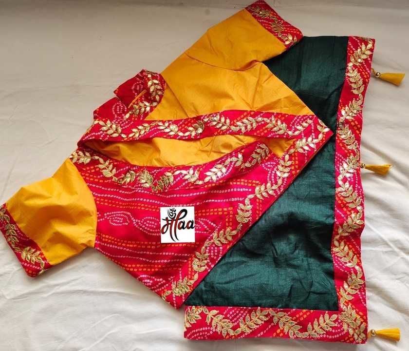 Post image Beautiful Bandhani Gota Patti Work Saree with Readymade Blause (Margin 44)