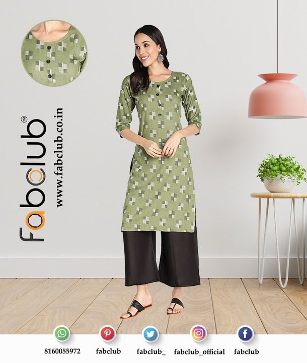 Fabclub Rayon Printed Straight Kurti For Women uploaded by Fab Creation on 5/15/2021