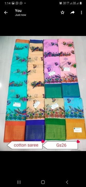 Post image Fancy cotton sarees 320+$