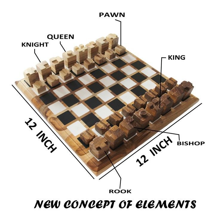 Natural Premium Teakwood Epoxy Resin Art Chess Board uploaded by BlackFox Art & Craft on 5/15/2021