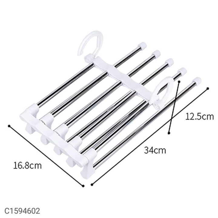 *Product Name:* Hanger-5 In 1 Stainless Steel  Multifunction Retractable Pants Rack Trouser Hanger(P uploaded by ALLIBABA MART on 5/15/2021