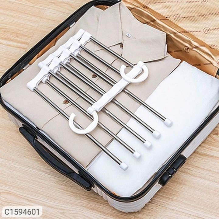 *Product Name:* Hanger-5 In 1 Stainless Steel  Multifunction Retractable Pants Rack Trouser Hanger(P uploaded by ALLIBABA MART on 5/15/2021