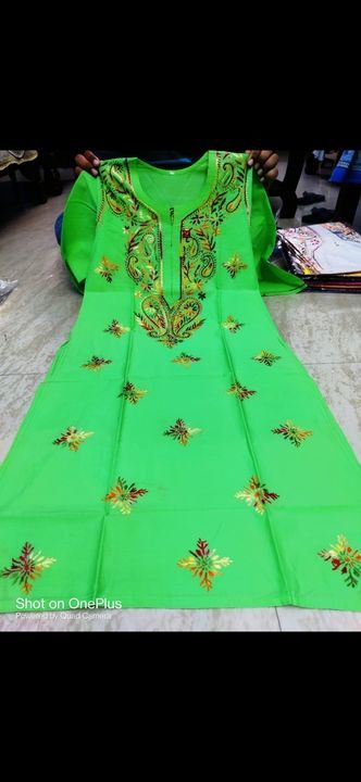 Pure cotton lakhnavi kurti with multicolor thread. uploaded by Gulnaar Petals  on 5/15/2021