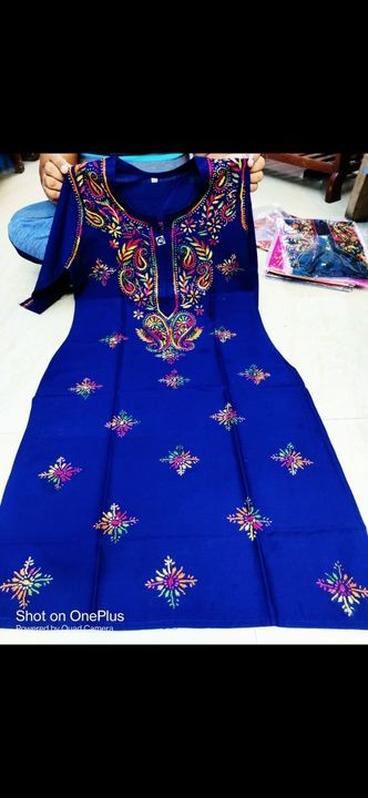 Pure cotton lakhnavi kurti with multicolor thread. uploaded by business on 5/15/2021