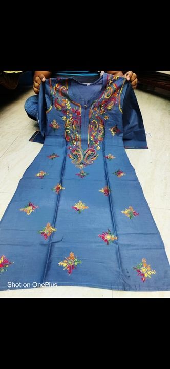 Pure cotton lakhnavi kurti with multicolor thread. uploaded by business on 5/15/2021