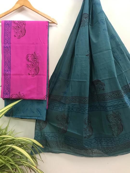 Cotton Handblock printed suits uploaded by Pooja handicrafts on 5/15/2021
