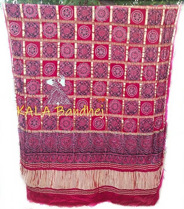 GHARCHOLA  DUPATTA  IN NATURAL AJRAK BY KALA BANDHEJ  uploaded by Kala Bandhej  on 5/16/2021