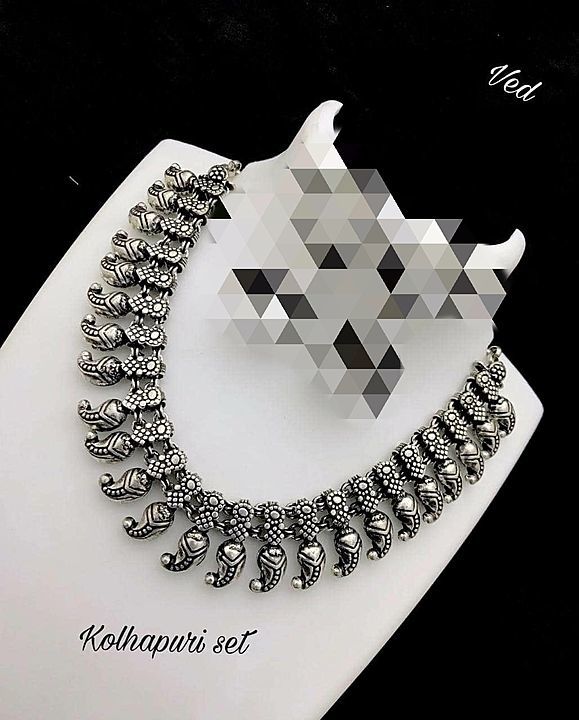 Women necklace German silver Kolhapuri uploaded by Mutha jewellery on 8/4/2020