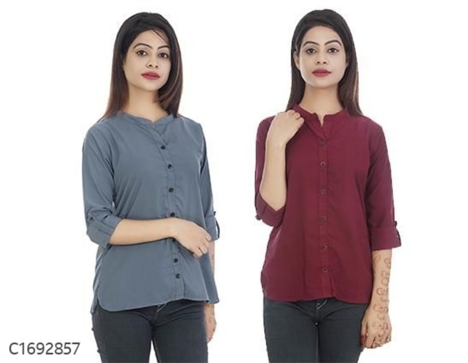 Women's Crepe Solid Shirts Buy 1 Get 1 Free uploaded by business on 5/16/2021