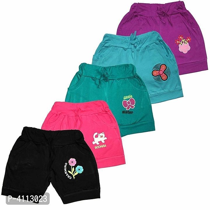 *Girls Multicoloured Cotton Shorts  (Pack of 5 sets )  uploaded by My Shop Prime on 8/4/2020