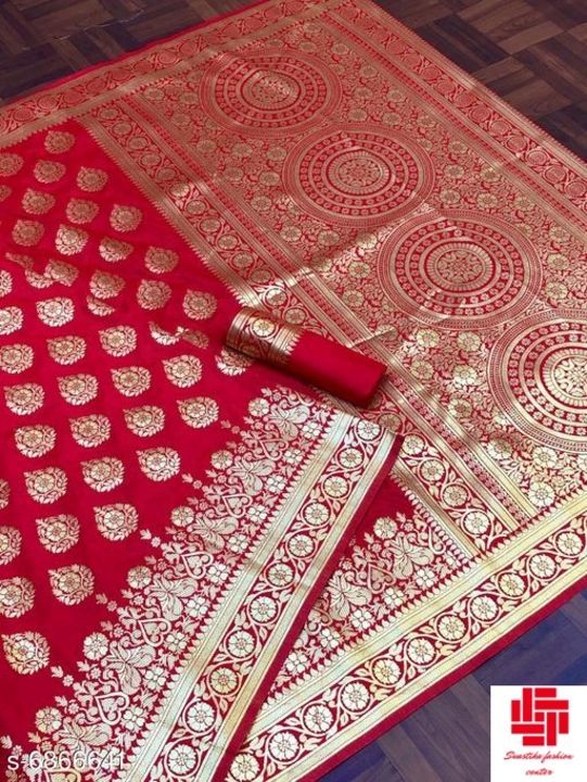 Post image Latest women saree banarasi silk blend 
  Cod is available