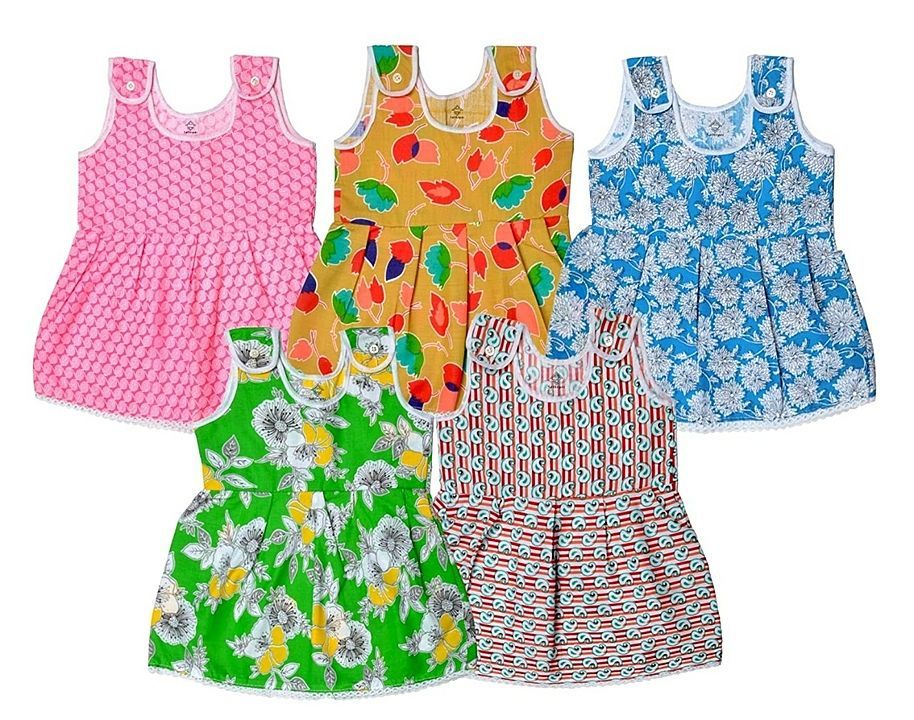Sathiyas Baby Girls Dresses (Pack of 5) (Printed Button)
 uploaded by My Shop Prime on 8/4/2020