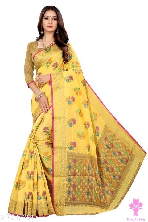 Gorgeous handloom floral woven pure cotton silk sary uploaded by business on 5/17/2021