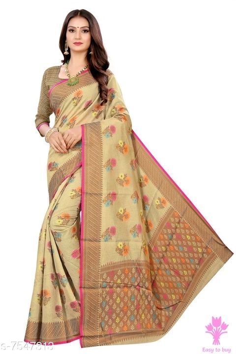 Gorgeous handloom floral woven pure cotton silk sary uploaded by Easy to buy on 5/17/2021