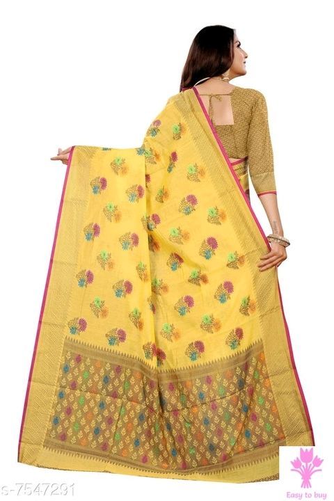 Gorgeous handloom floral woven pure cotton silk sary uploaded by Easy to buy on 5/17/2021