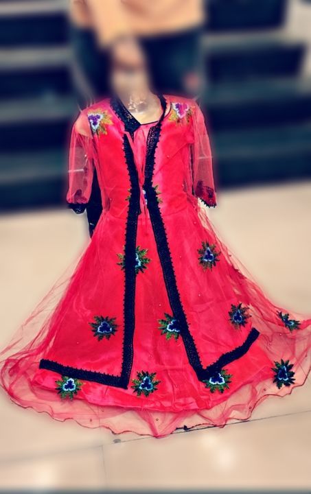 Long Frock With Separate Netted Jacket uploaded by SHREE MAHALAXMI GARMENTS on 5/17/2021