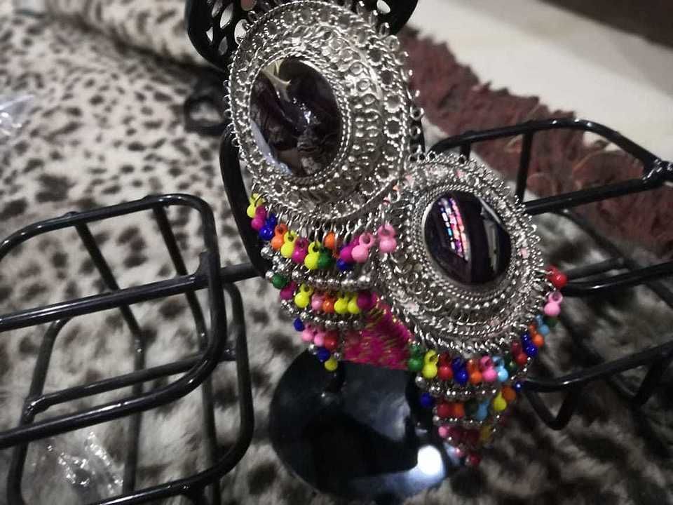 Mirror light weight earrings uploaded by Chanduni art and creations on 8/4/2020