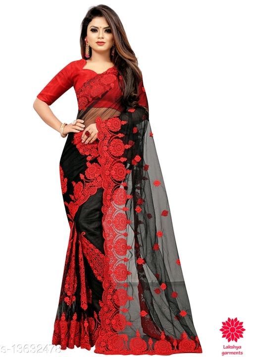 Net saree uploaded by Lakshya garments on 5/18/2021